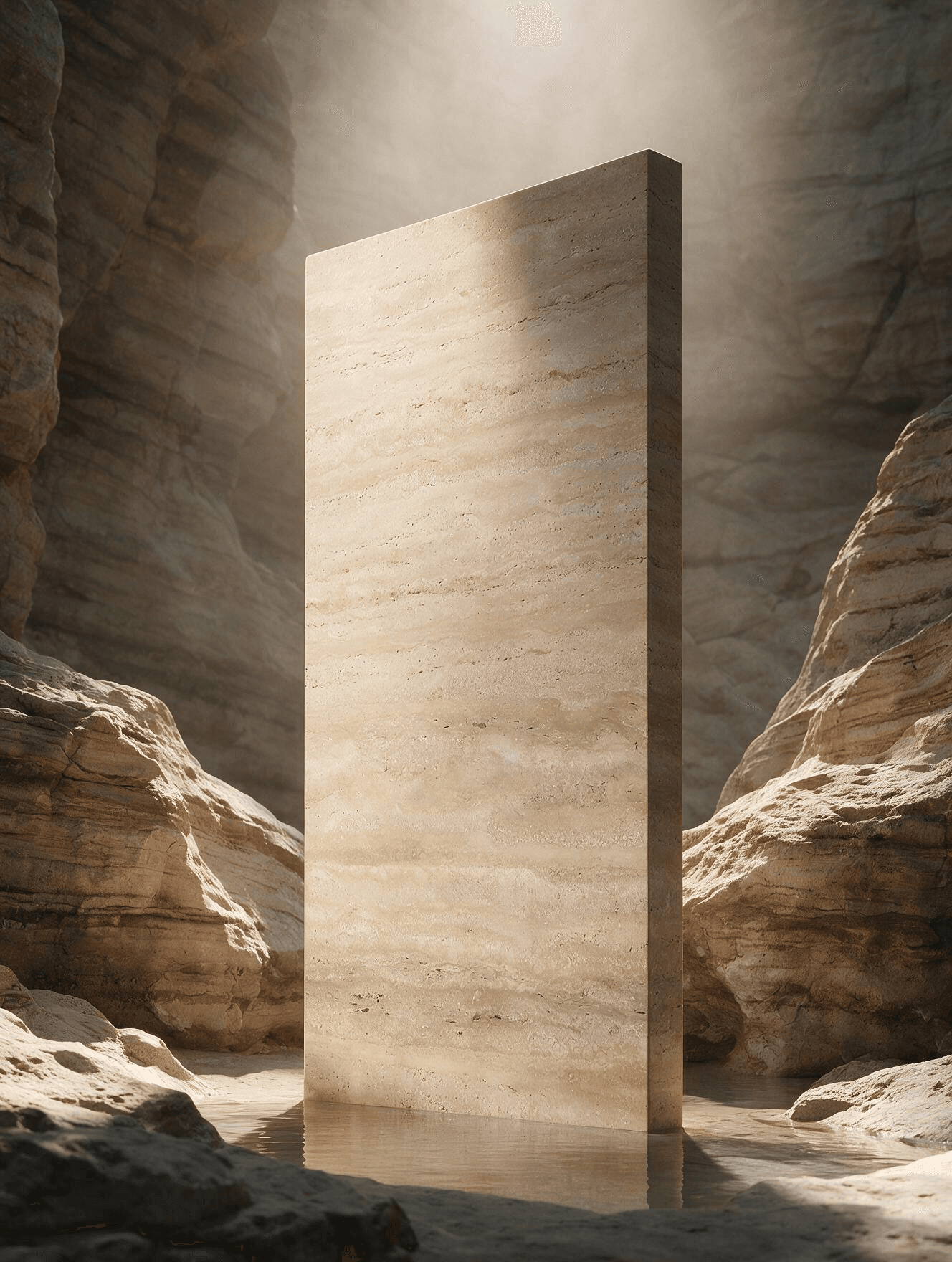 Travertine block